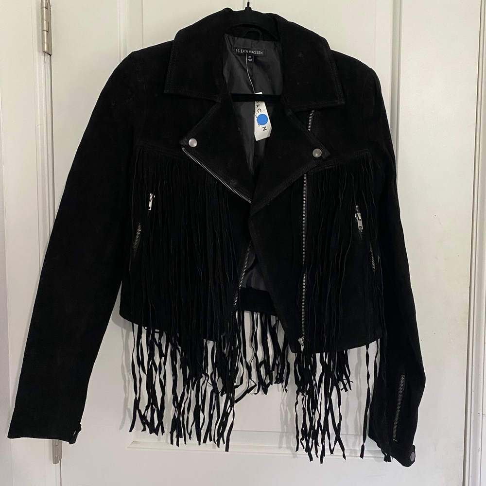 Real suede fringe jacket